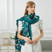 Sjaal V 1969 Zijden stola Verde Fiorita