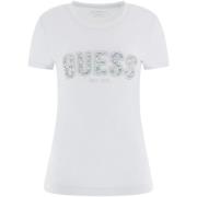 T-shirt Korte Mouw Guess T-shirt col rond en dentelle femme