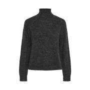 Trui Pieces 17139792 JULIANA ROLLNECK-DARK GRAY MELANGE