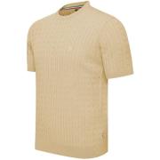 T-shirt Korte Mouw Cappuccino Italia Loreto Cable Knit Tee