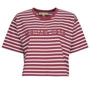 T-shirt Korte Mouw MICHAEL Michael Kors YD STRIPED CROP LOGO TEE