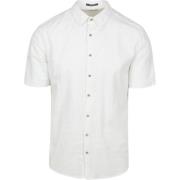 Overhemd Lange Mouw No Excess Short Sleeve Overhemd Linen Blend Wit