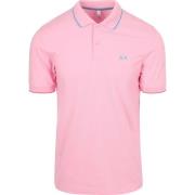 T-shirt Sun68 Poloshirt Small Stripe Collar Lichtroze