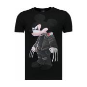 T-shirt Korte Mouw Local Fanatic Bad Mouse Rhinestone