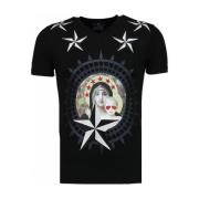 T-shirt Korte Mouw Local Fanatic Holy Mary Rhinestone