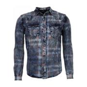 Overhemd Lange Mouw Enos Denim Lange Mouwen Kleur Print