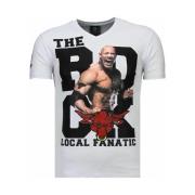 T-shirt Korte Mouw Local Fanatic The Rock Rhinestone