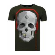 T-shirt Korte Mouw Local Fanatic Skull Bring The Beat Rhinestone