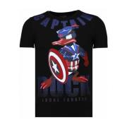 T-shirt Korte Mouw Local Fanatic Captain Duck Rhinestone