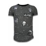 T-shirt Korte Mouw Local Fanatic Longfit Asymric Embroidery Patches