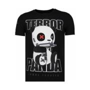T-shirt Korte Mouw Local Fanatic Terror Panda Rhinestone