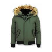 Parka Jas Enos Korte Winterjas Bontkraag