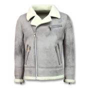 Leren Jas Tony Backer Imitatie Bontjas Lammy Coat
