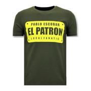 T-shirt Korte Mouw Local Fanatic Print Pablo Escobar El Patron