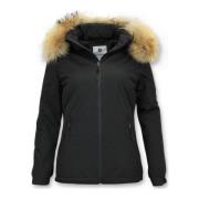 Parka Jas Beluomo Korte Winterjas Bontkraag