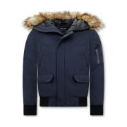 Parka Jas Enos Korte Winterjas Faux Bontkraag