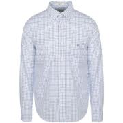 Overhemd Lange Mouw Gant Casual Overhemd Poplin Ruit Blauw