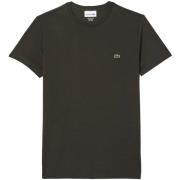 T-shirt Lacoste Cotton Pima Crew Neck T-Shirt Dark Brown