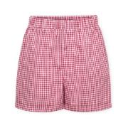Korte Broek Only Maye Check Shorts - Salsa/White