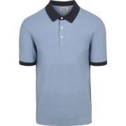 Polo Shirt Korte Mouw Scotch &amp; Soda Knitted Polo Structure Blauw