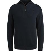 Sweater Vanguard Trui Half Zip Structuur Rib Navy