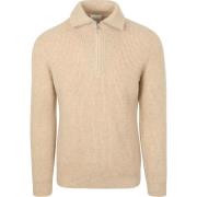 Sweater Profuomo Half Zip Pullover Wol Sand