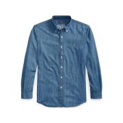Overhemd Lange Mouw Polo Ralph Lauren Custom Fit Denim Shirt - Navy