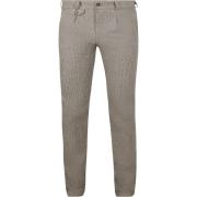 Broek Suitable Chino Pico Pleat Flanel Print Beige