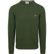 Sweater Gant Pullover Lamswol Mosgroen