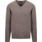 Sweater William Lockie Pullover Lamswol Vole Bruin Grijs
