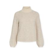 Trui Vila Noos Lory High Knit - Eggnog