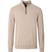 Sweater Casa Moda Halfzip Trui Solid Beige