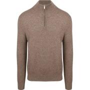 Trui R2 Amsterdam R2 Pullover Halfzip Weave Structure Taupe