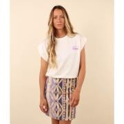 T-shirt Korte Mouw Oxbow Oversized tanktop met print op de rug REPEAT