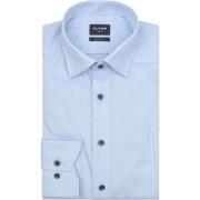 Overhemd Lange Mouw Olymp Luxor Overhemd Contrast Button Lichtblauw
