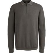 Polo Shirt Lange Mouw Cast Iron Longsleeve Half-Zip Polo Structure Ant...