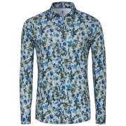 Overhemd Lange Mouw Desoto Overhemd Print Bloem Blauw
