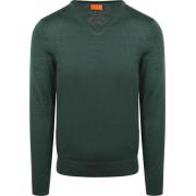 Sweater Suitable Merino Pullover V-Hals Racing Groen