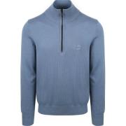 Sweater BOSS Kanobix Half Zip Trui Blauw