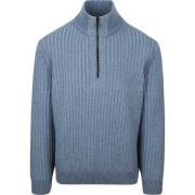 Sweater BOSS Kwinter Half Zip Trui Wool Blend Blauw