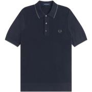 Polo Shirt Korte Mouw Fred Perry Pique Stitch Knitted Polo Shirt Navy