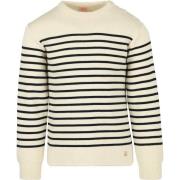 Sweater Armor Lux Molène Trui Wol Strepen Ecru