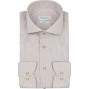 Overhemd Lange Mouw Profuomo Dobby Overhemd Print Beige