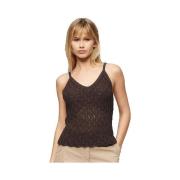 Blouse Superdry Débardeur en crochet sans manches marron