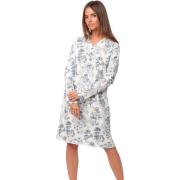 Korte Jurk Admas Nachthemd met lange mouwen Toile Jouy