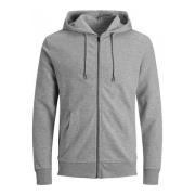 Sweater Jack &amp; Jones 12182493 BASIC SWEAT ZIP-LIGHT GREY MELANGE