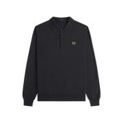 Polo Shirt Lange Mouw Fred Perry Classic Knitted Long Sleeve Polo Shir...