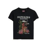 T-shirt Korte Mouw Superdry T-shirt Tattoo Rhinestone
