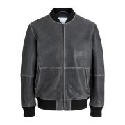 Windjack Jack &amp; Jones 12278804 JJECHARGE LEATHER-BLACK