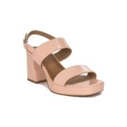 Sandalen Maciejka Sandaly Damskie Skórzane NA Slupku Rózowe